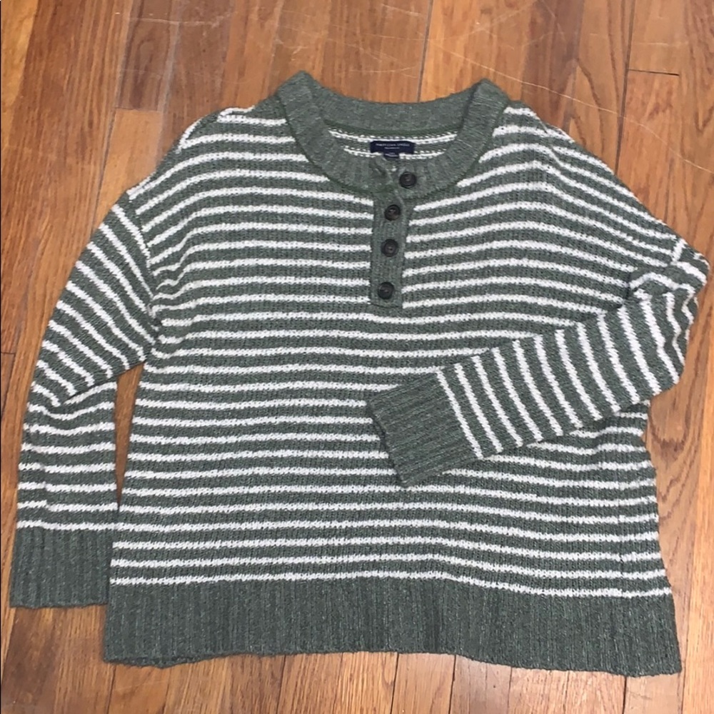 AE striped Henley sweater